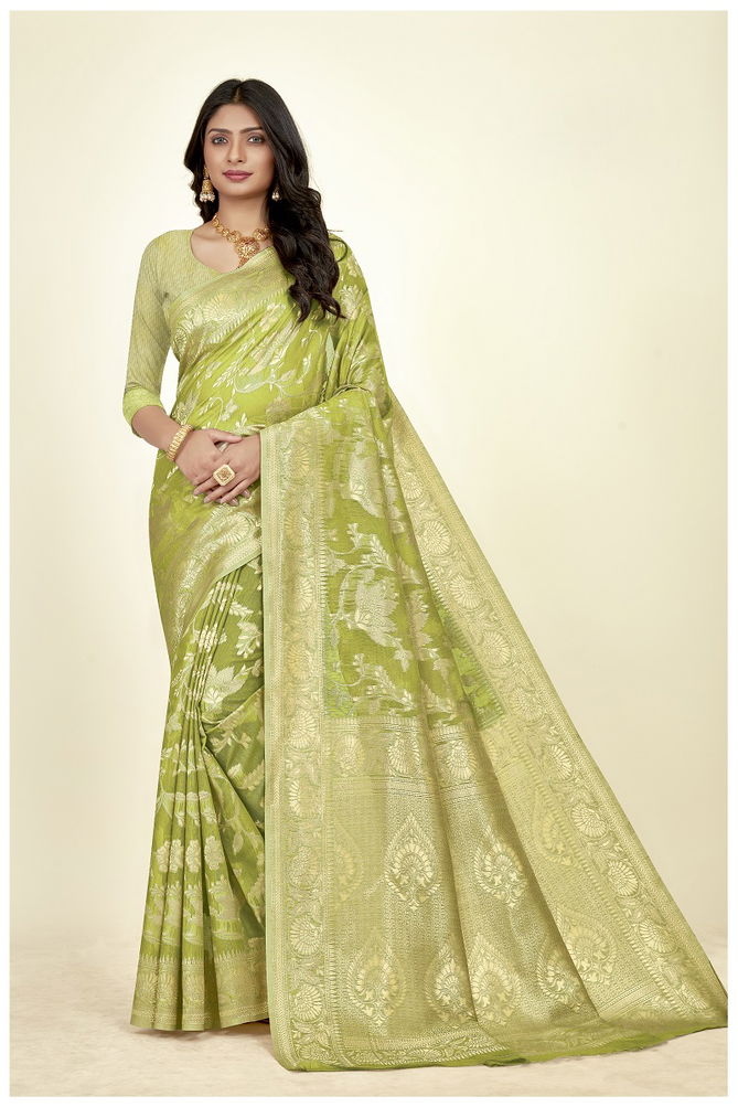 Pr 12274 Linen Weaving Designer Sarees Catalog
